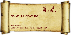 Menz Ludovika névjegykártya